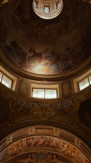 dome, art, Genoa, Italy Wallpaper 640x1136