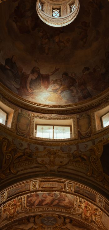 dome, art, Genoa, Italy Wallpaper 720x1520
