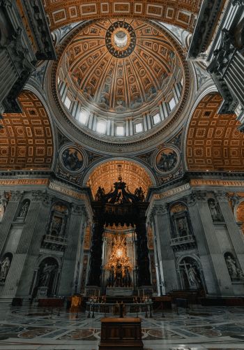 Обои 1668x2388 купол, Базилика Святого Петра, Ватикан, площадь Сан-Пьетро