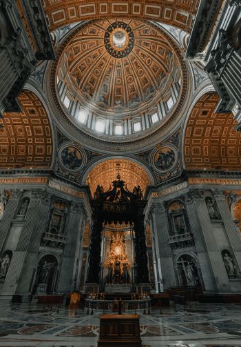 Обои 1640x2360 купол, Базилика Святого Петра, Ватикан, площадь Сан-Пьетро