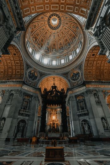 dome, St. Peter's Basilica, Vatican, San Pietro square Wallpaper 640x960