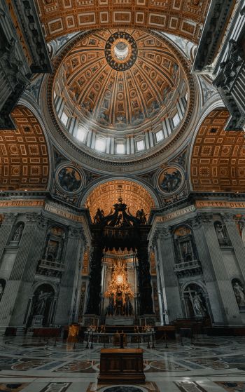 Обои 1752x2800 купол, Базилика Святого Петра, Ватикан, площадь Сан-Пьетро