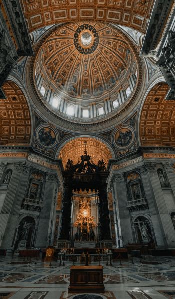 dome, St. Peter's Basilica, Vatican, San Pietro square Wallpaper 600x1024