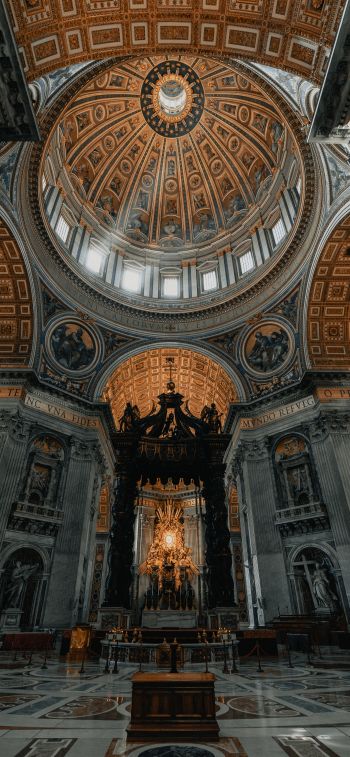 dome, St. Peter's Basilica, Vatican, San Pietro square Wallpaper 1125x2436