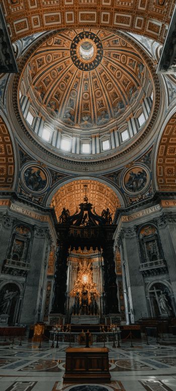 dome, St. Peter's Basilica, Vatican, San Pietro square Wallpaper 1440x3200