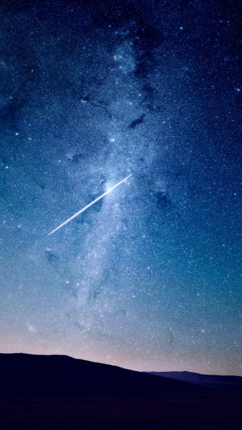 starry sky, shooting star Wallpaper 640x1136