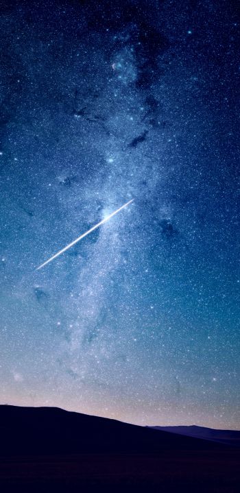 starry sky, shooting star Wallpaper 1440x2960