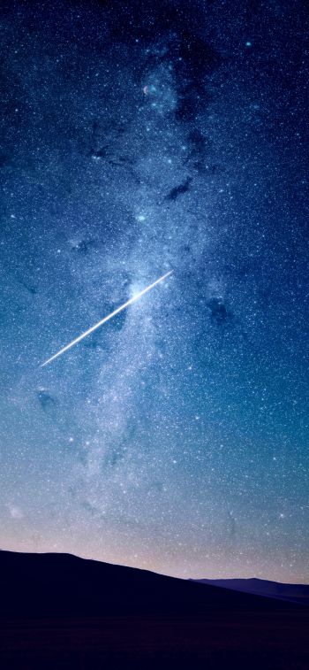 starry sky, shooting star Wallpaper 1284x2778