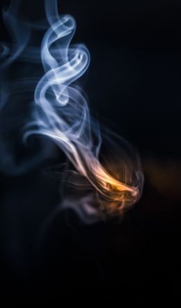 smoke, silhouette, black background Wallpaper 600x1024