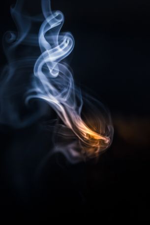 smoke, silhouette, black background Wallpaper 3925x5888