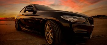 BMW 240i Coupe, sunset Wallpaper 3440x1440