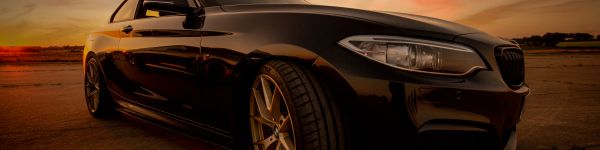 BMW 240i Coupe, sunset Wallpaper 1590x400