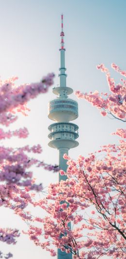 olympic tower, Germany Wallpaper 1440x2960