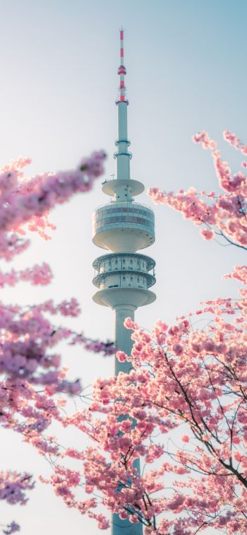 olympic tower, Germany Wallpaper 828x1792