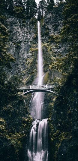 Multnoma Falls, Oregon, USA Wallpaper 1440x2960