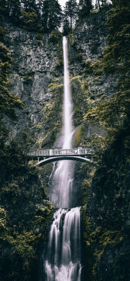 Multnoma Falls, Oregon, USA Wallpaper 1080x2340