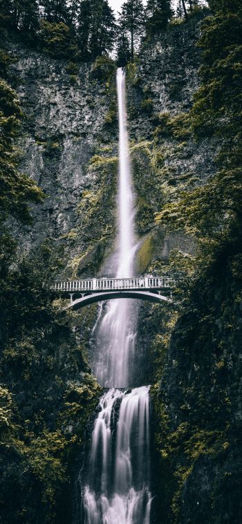 Multnoma Falls, Oregon, USA Wallpaper 1080x2340