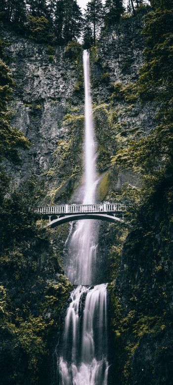 Multnoma Falls, Oregon, USA Wallpaper 1080x2400