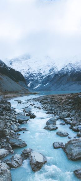 Mount Cook, Canterbury, New Zealand Wallpaper 1440x3200