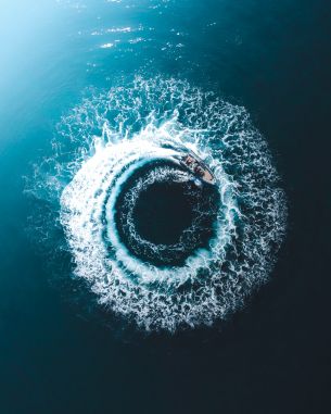 sea, circle, waves Wallpaper 2815x3519