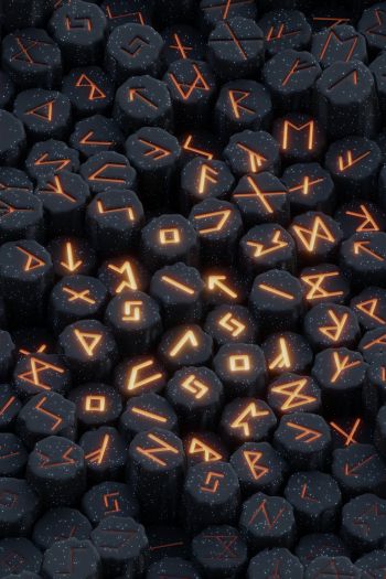 runes, fire Wallpaper 640x960