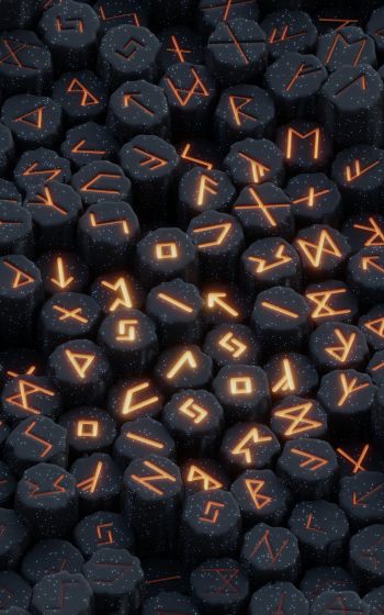 runes, fire Wallpaper 800x1280
