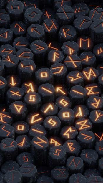 runes, fire Wallpaper 640x1136