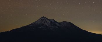 Обои 3440x1440 горы, звездная ночь