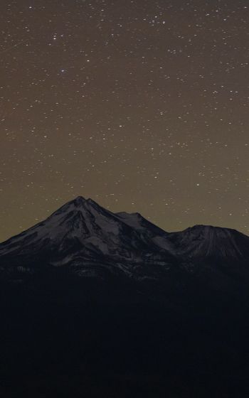 Обои 1600x2560 горы, звездная ночь