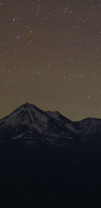Обои 1080x2220 горы, звездная ночь