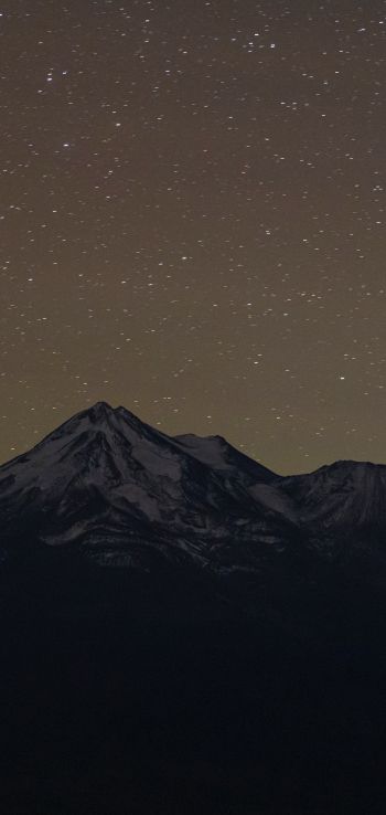 Обои 720x1520 горы, звездная ночь