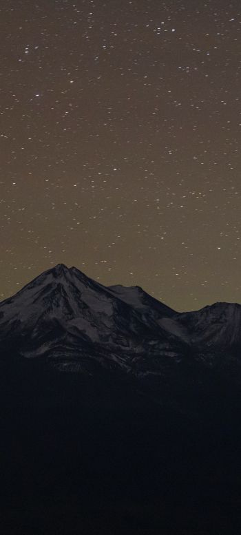Обои 1440x3200 горы, звездная ночь