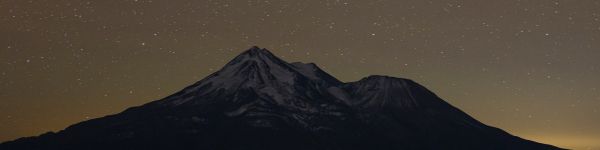 mountains, starry night Wallpaper 1590x400