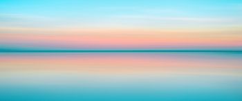 horizon, water, blue Wallpaper 3440x1440