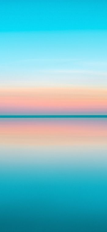 horizon, water, blue Wallpaper 1284x2778