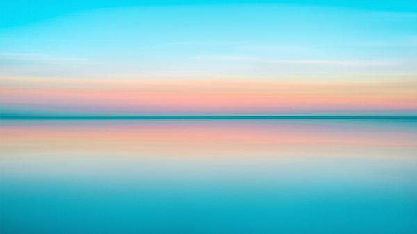 horizon, water, blue Wallpaper 2048x1152