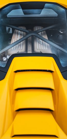 yellow Lamborghini, sports car Wallpaper 1440x2960