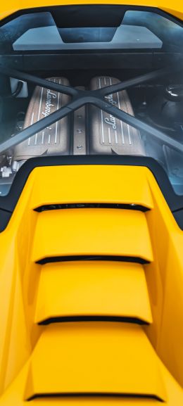 yellow Lamborghini, sports car Wallpaper 1440x3200