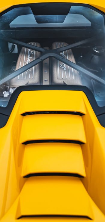yellow Lamborghini, sports car Wallpaper 1440x3040