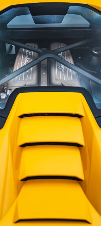 yellow Lamborghini, sports car Wallpaper 1440x3200