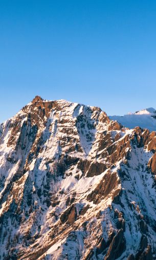 snowy mountains, sky Wallpaper 1200x2000