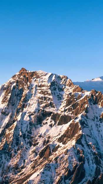 snowy mountains, sky Wallpaper 640x1136