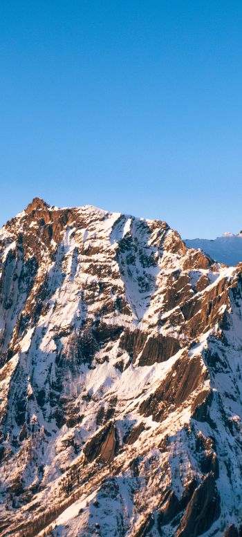 snowy mountains, sky Wallpaper 1080x2400
