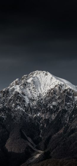 mountains, night, snow Wallpaper 828x1792