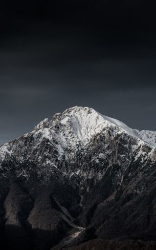 Обои 800x1280 горы, ночь, снег
