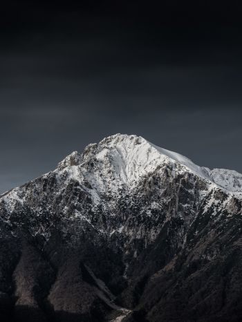 mountains, night, snow Wallpaper 2048x2732