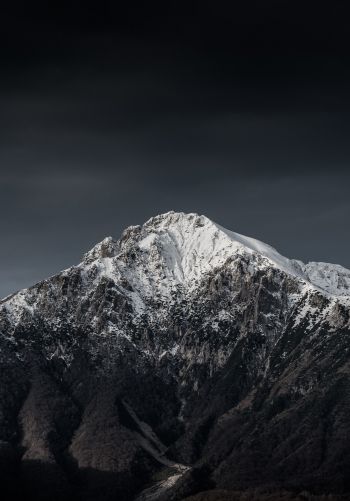 mountains, night, snow Wallpaper 1668x2388