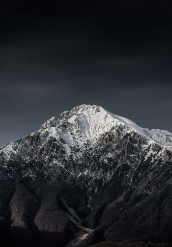 mountains, night, snow Wallpaper 1640x2360