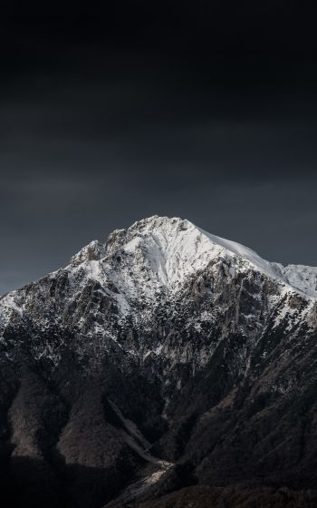 mountains, night, snow Wallpaper 1600x2560