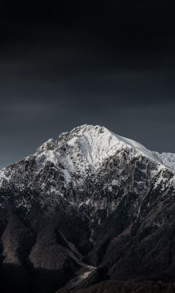 mountains, night, snow Wallpaper 1200x2000